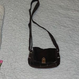 Brown corduroy mini purse